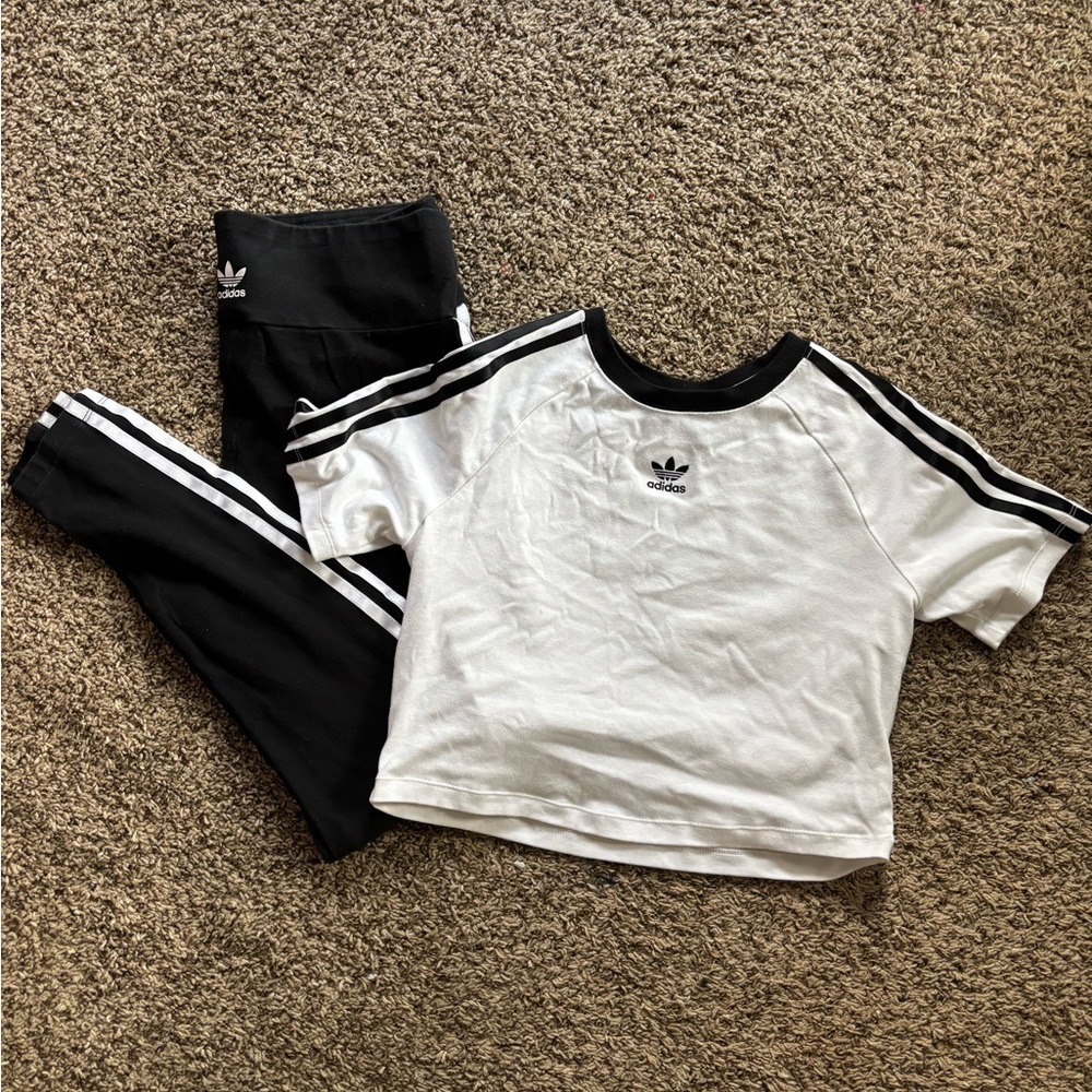 Adidas Monochrome Tee and Pants Set